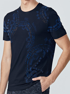 【19春夏新款】VERRI/VERRI植絨與燒花工藝的結(jié)合,花型獨(dú)特,簡(jiǎn)約大氣時(shí)尚休閑短袖士T恤-男士短袖T恤