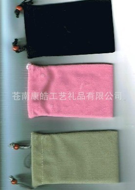 【廠家批發定做 手機植絨布袋 移動電源絨布袋 抽繩束口袋 禮品布袋】價格,廠家,圖片,絨布袋,蒼南康皓工藝禮品-